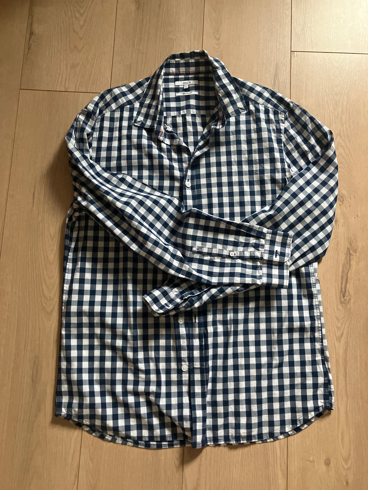 Chemise slim à carreaux coton