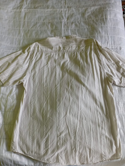 Chemise manches courtes col mao écrue