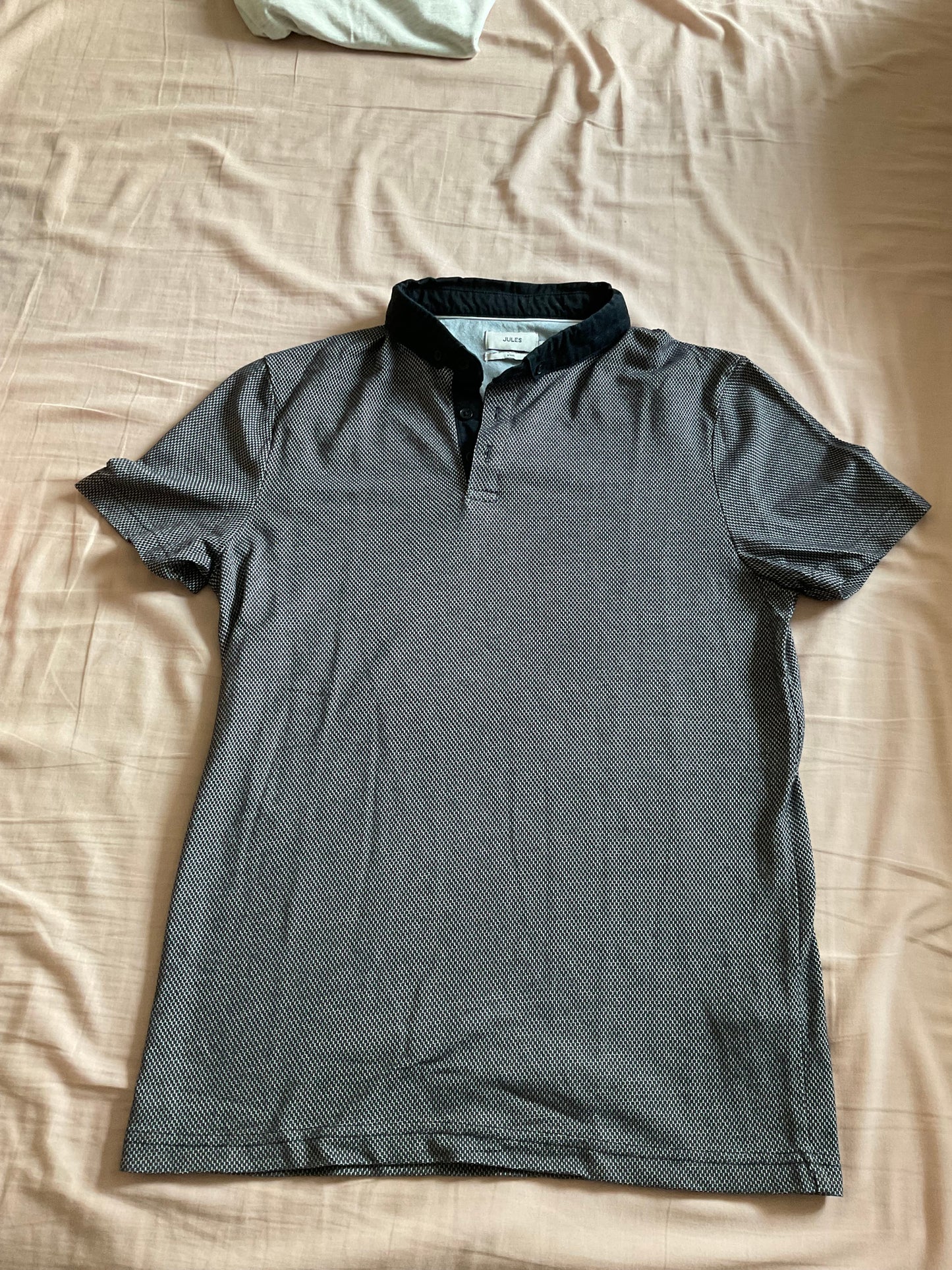 Polo manches courtes bubble col contrasté twill