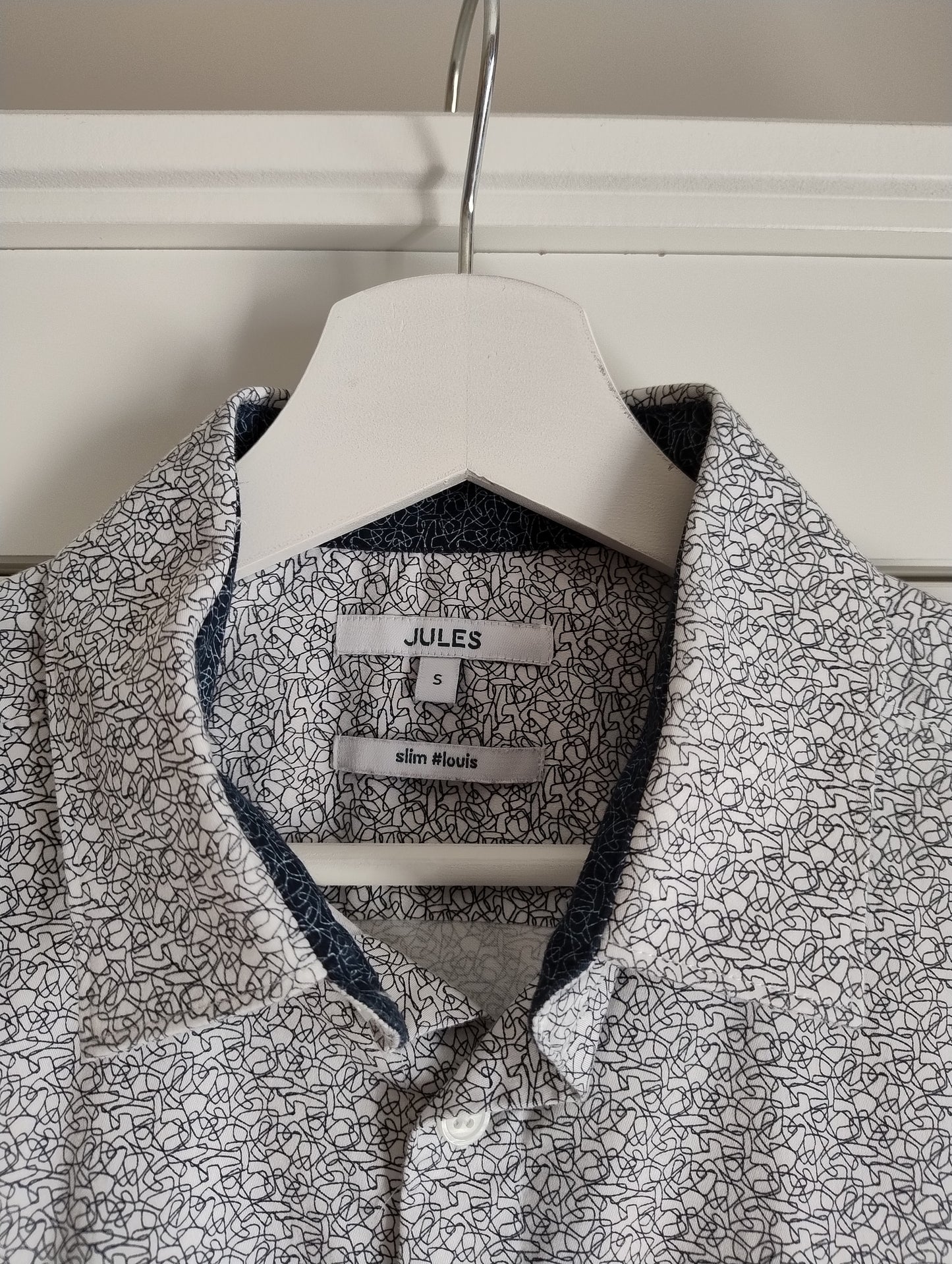 Chemise slim imprimé motif ligne satin d