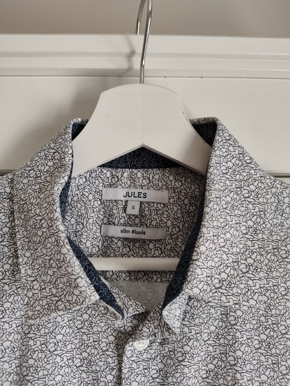 Chemise slim imprimé motif ligne satin d