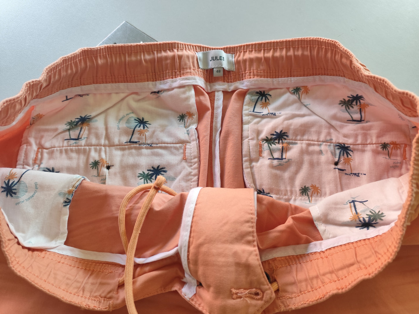 Short ceinture élastique orange