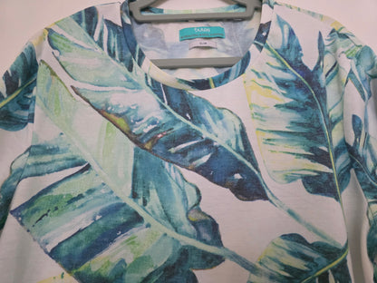 Tee shirt imprimé maxi feuilles tropical