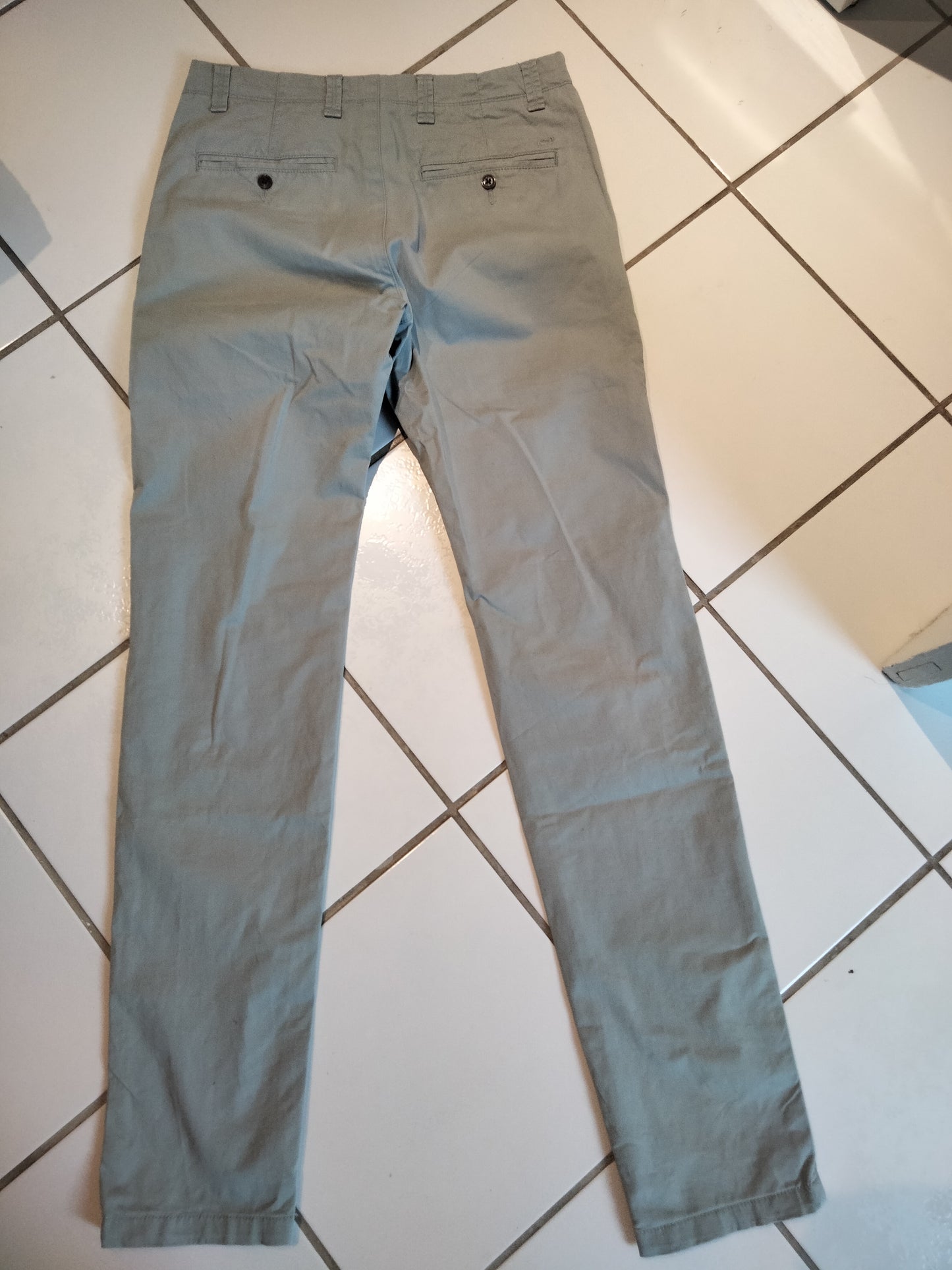 Pantalon toile vert pâle