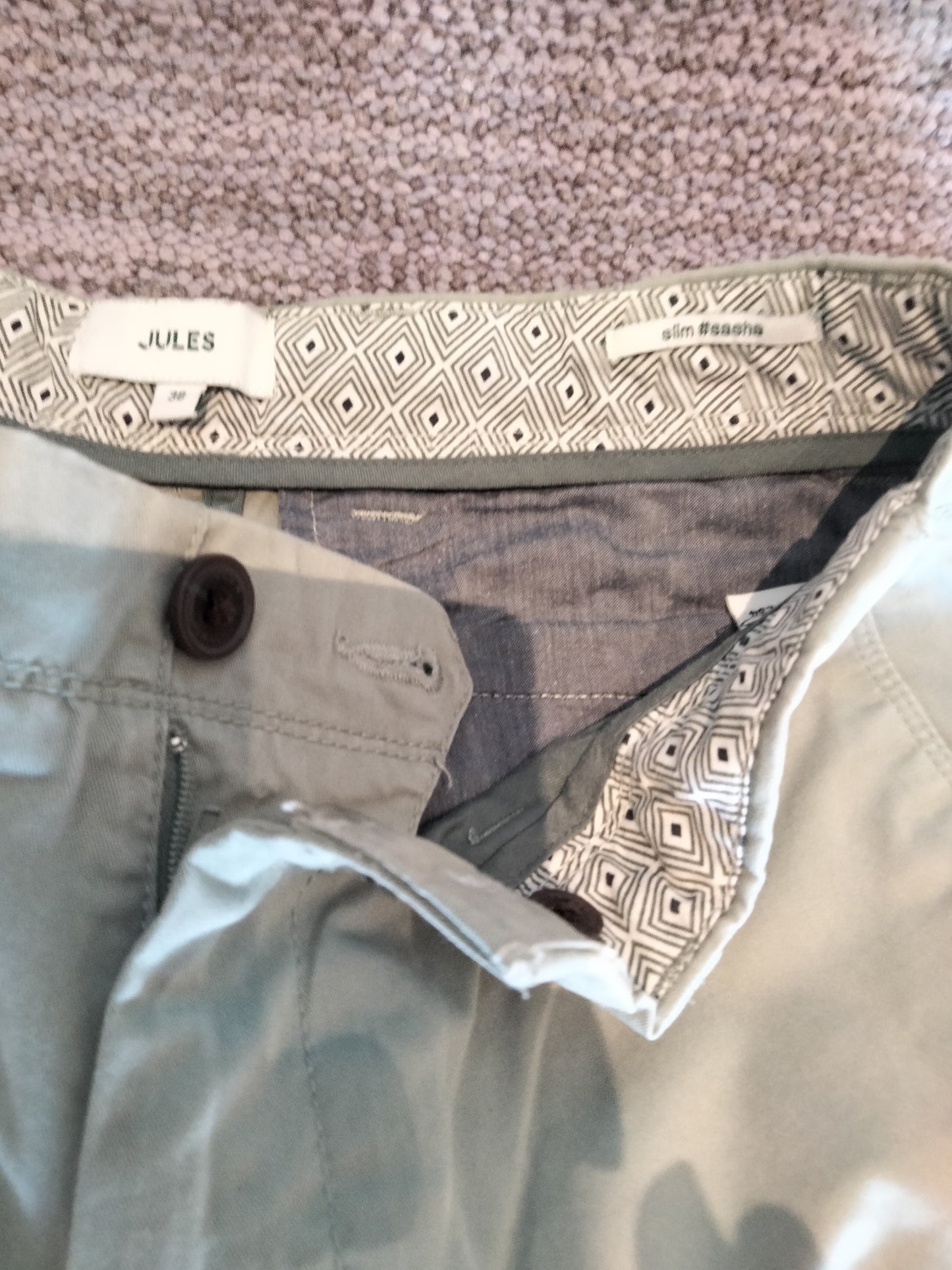 Pantalon toile vert pâle