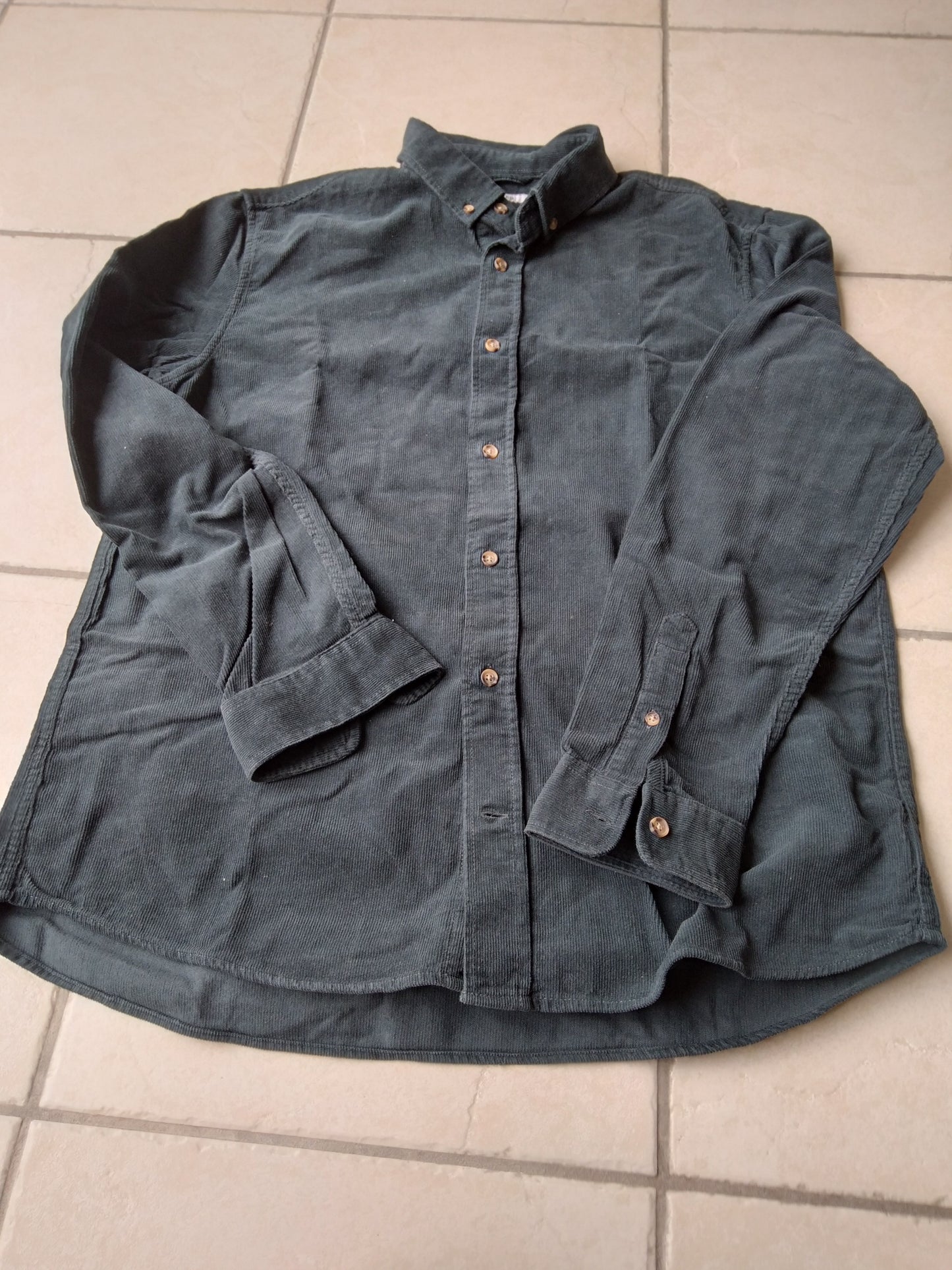 Chemise regular unie coton recyclé  velours