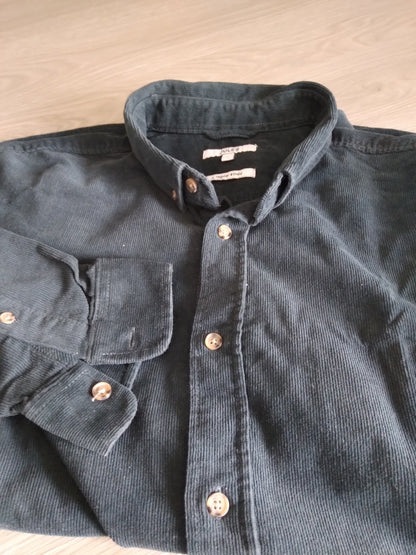 Chemise regular unie coton recyclé  velours