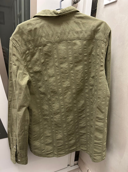 Chemise en coton matière texturée - Vert kaki