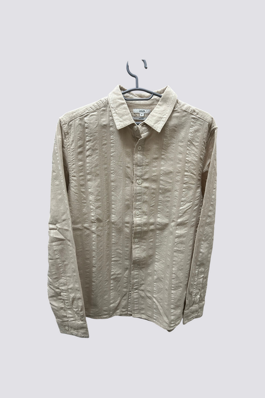 Chemise en coton matière texturée - Beige