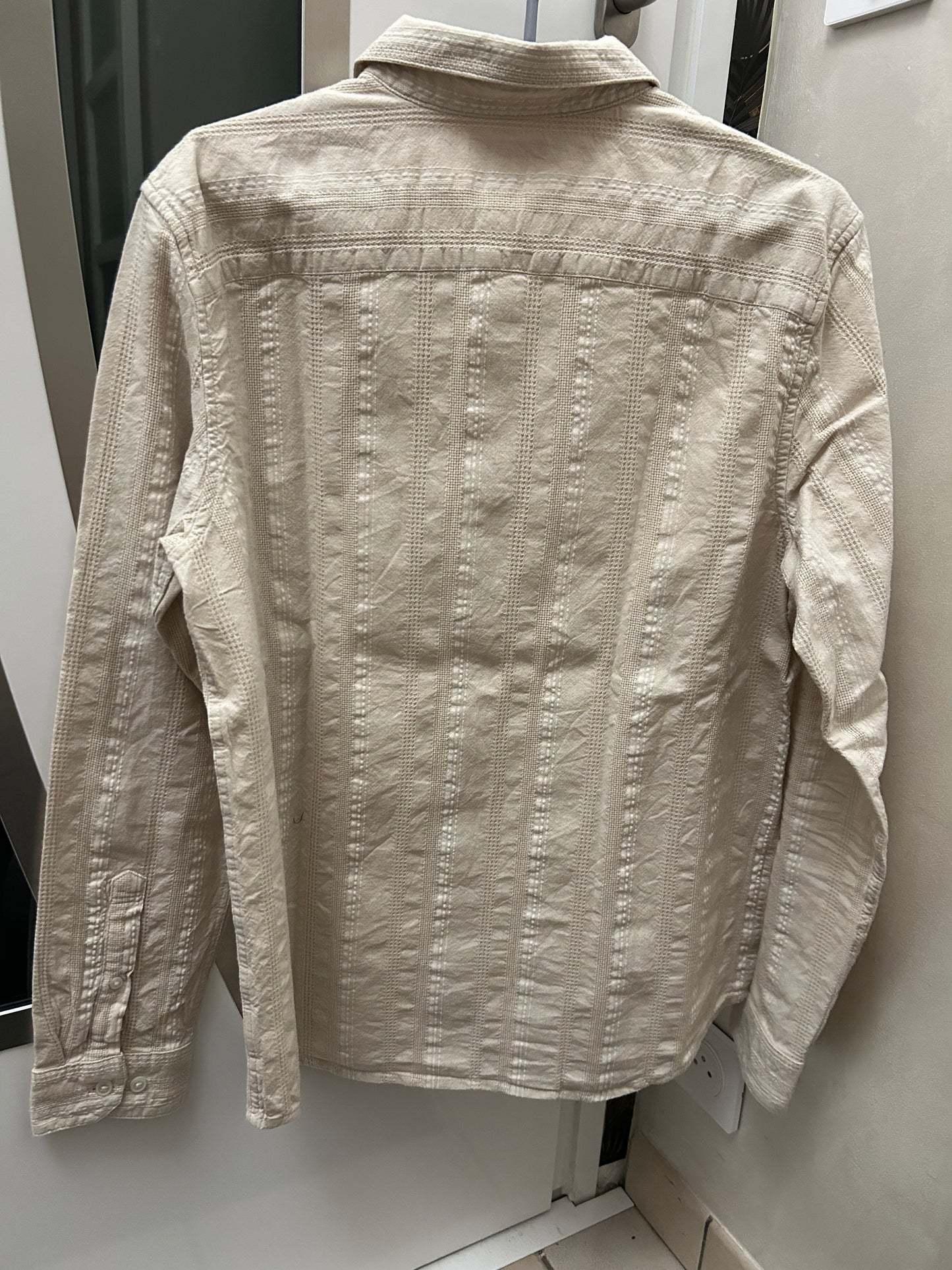 Chemise en coton matière texturée - Beige