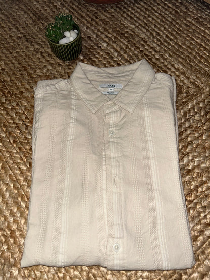 Chemise en coton matière texturée - Beige