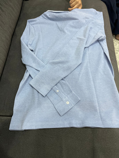 Polo manches longues piqué col boutonné oxford