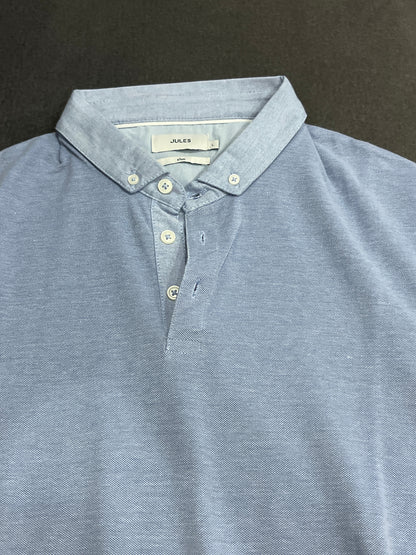 Polo manches longues piqué col boutonné oxford