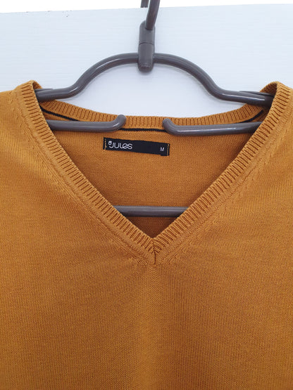 Pull col V moutarde