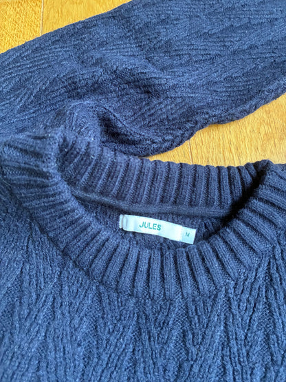 Pull tressé bleu