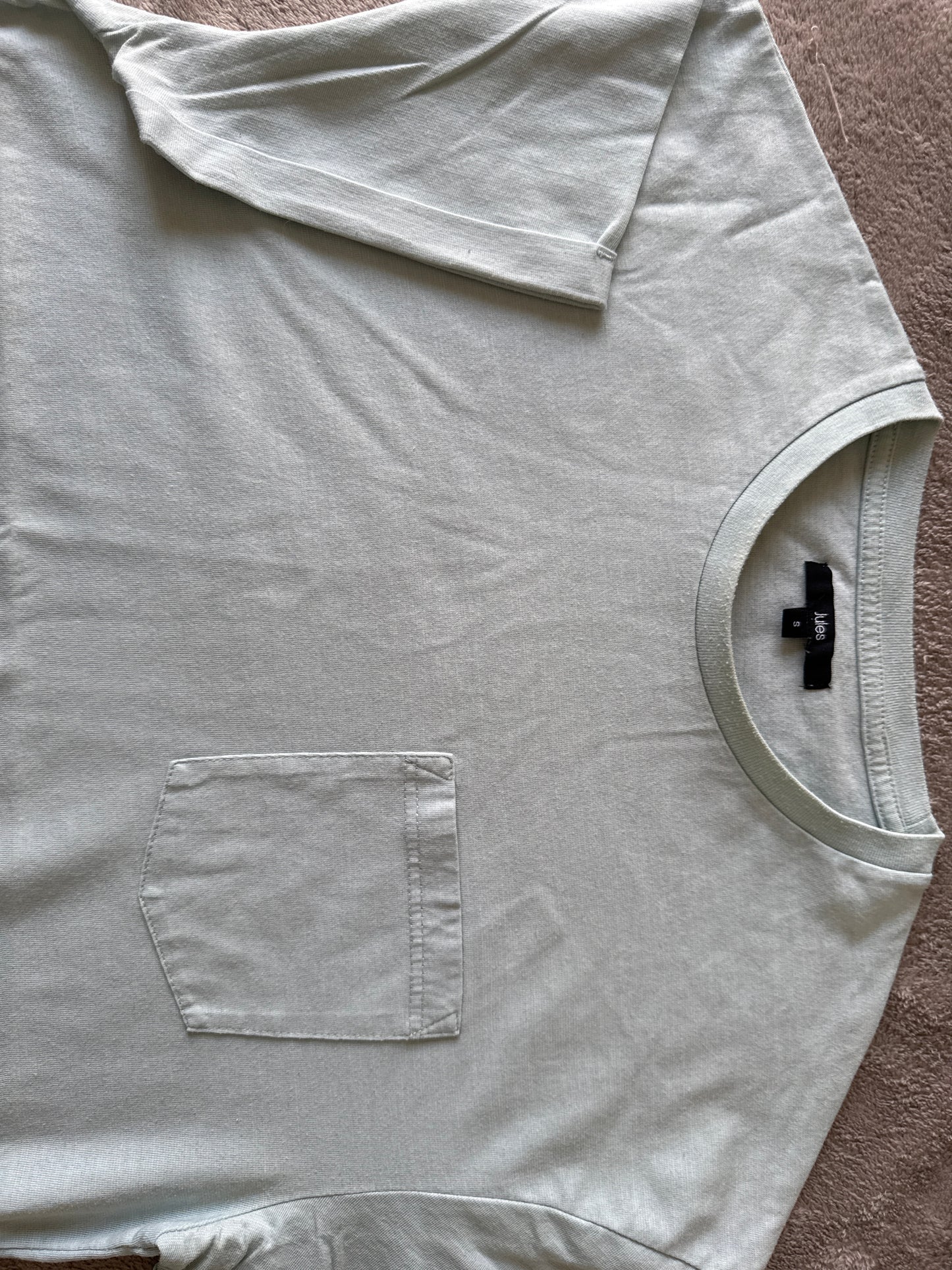 Tee shirt col rond uni à poche