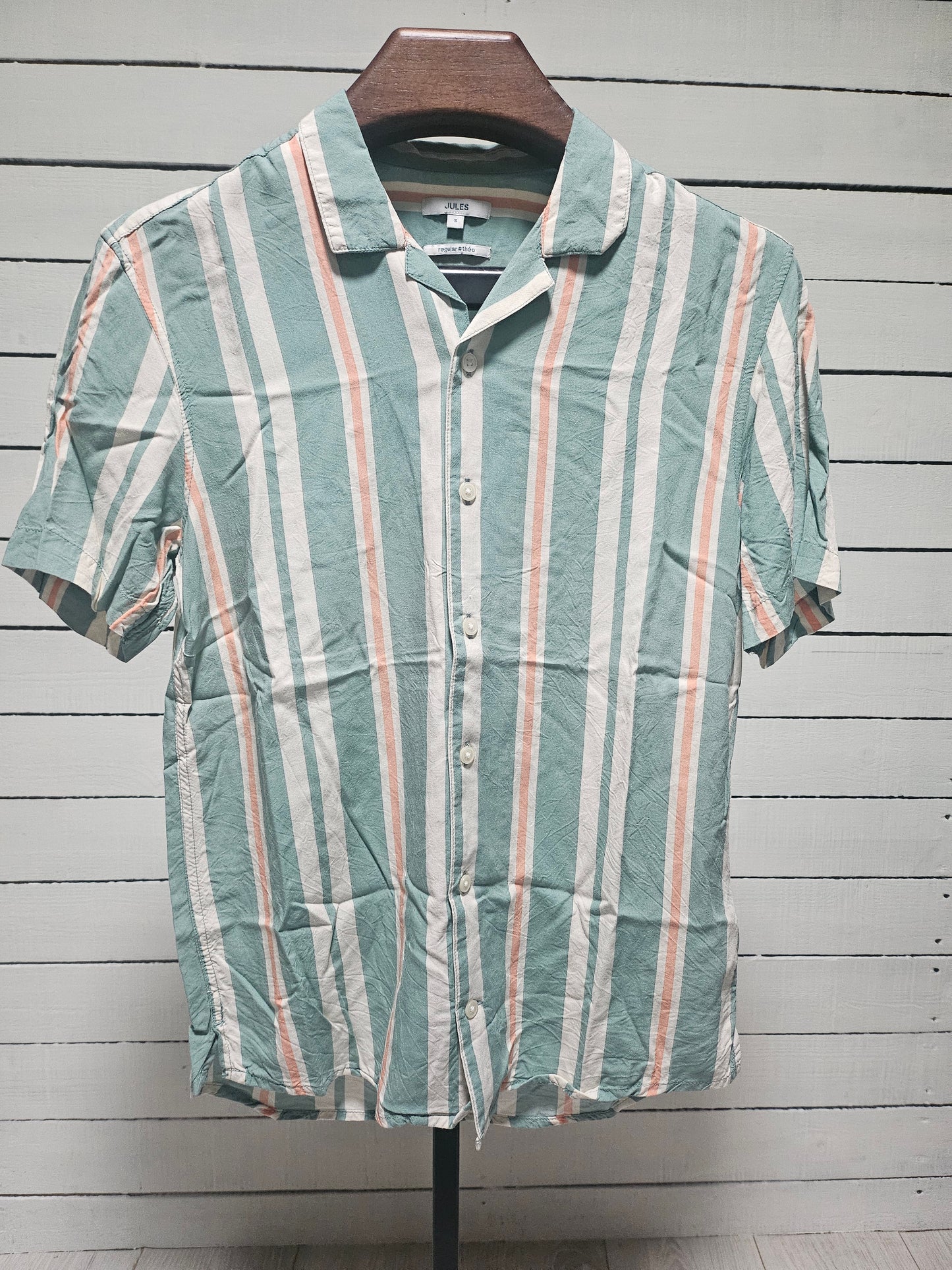 Chemise hawaienne regular à rayures viscose