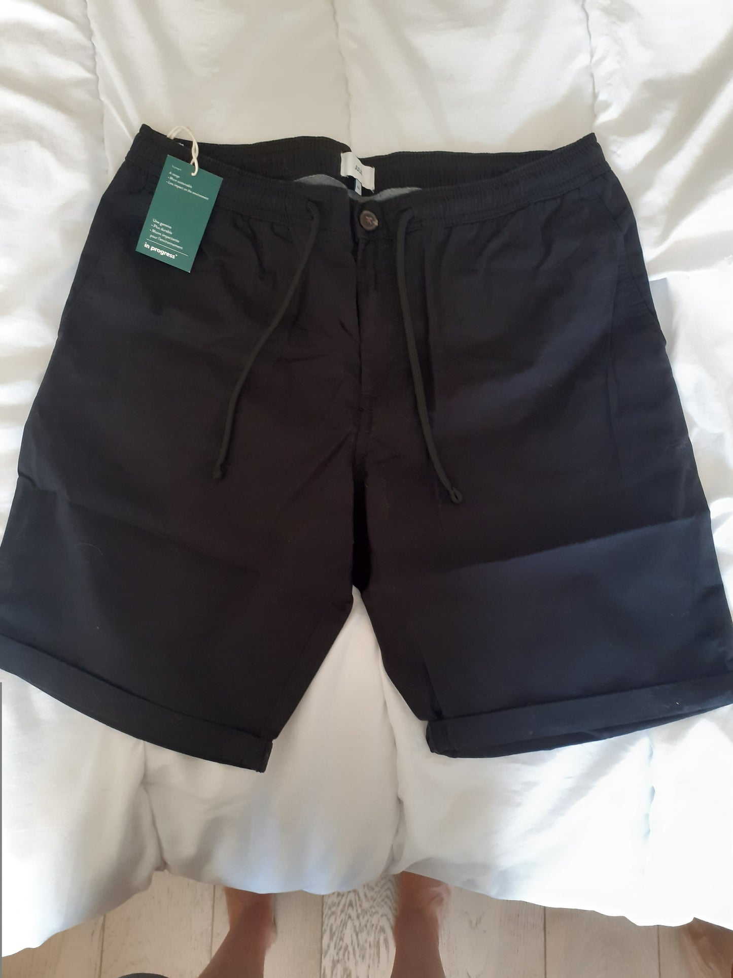 Bermuda chino uni taille élastiquée