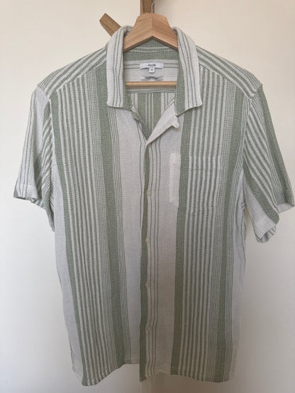 Chemisette regular rayures coton texturé polyester recyclé