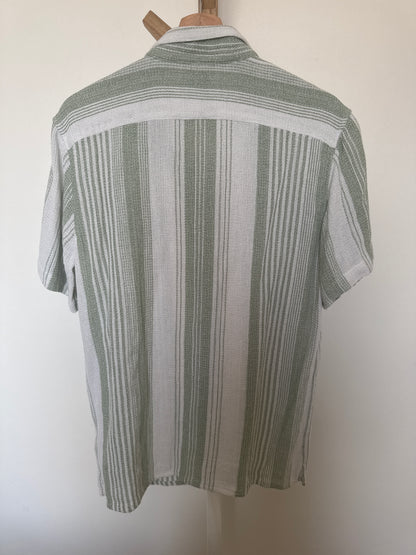 Chemisette regular rayures coton texturé polyester recyclé