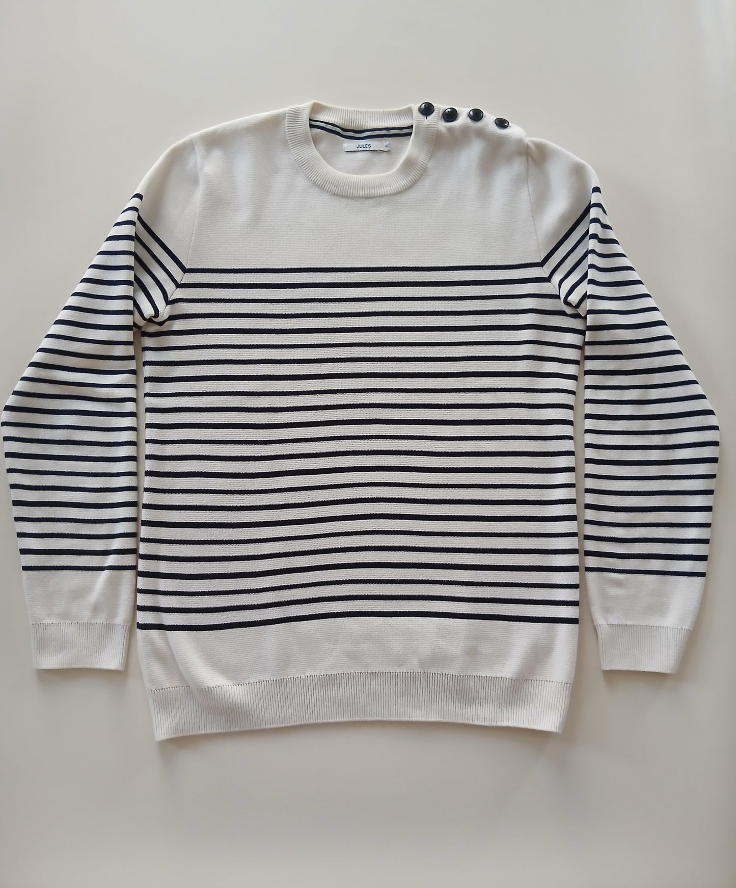Pull marinière épaule boutonnée