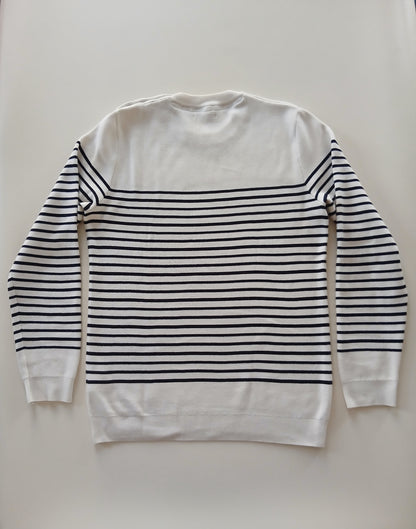 Pull marinière épaule boutonnée