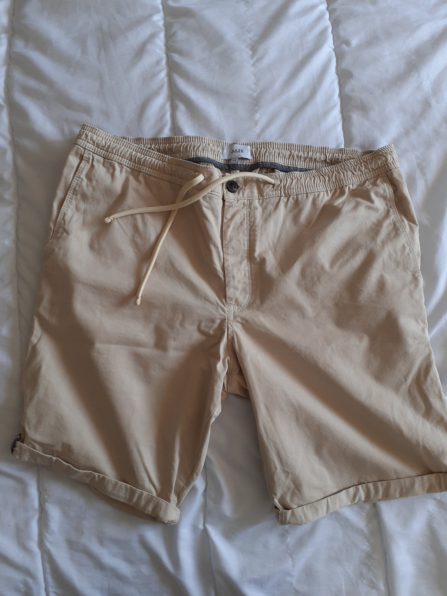 Bermuda chino uni taille élastiquée