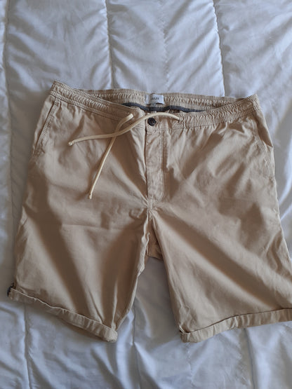 Bermuda chino uni taille élastiquée