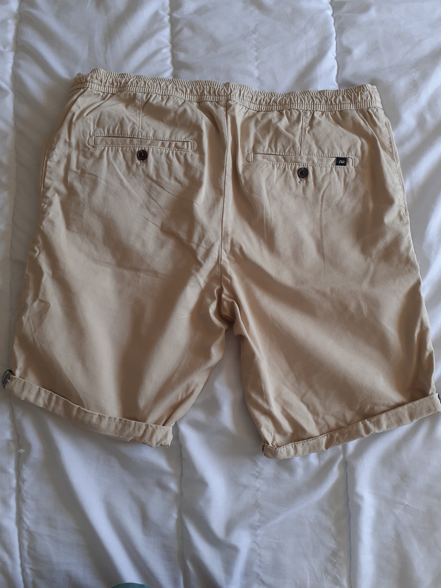 Bermuda chino uni taille élastiquée