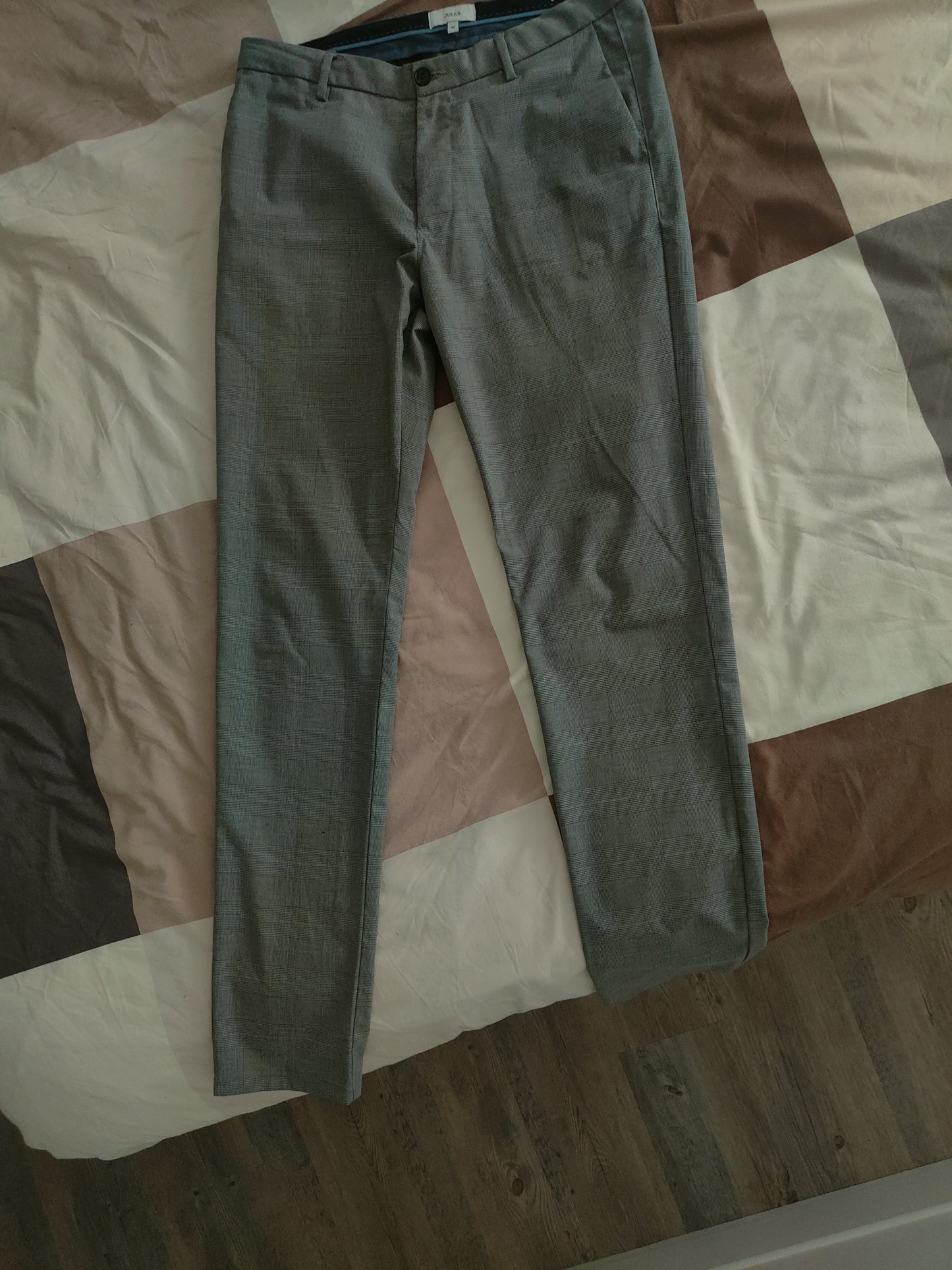 Pantalon chino slim à carreaux