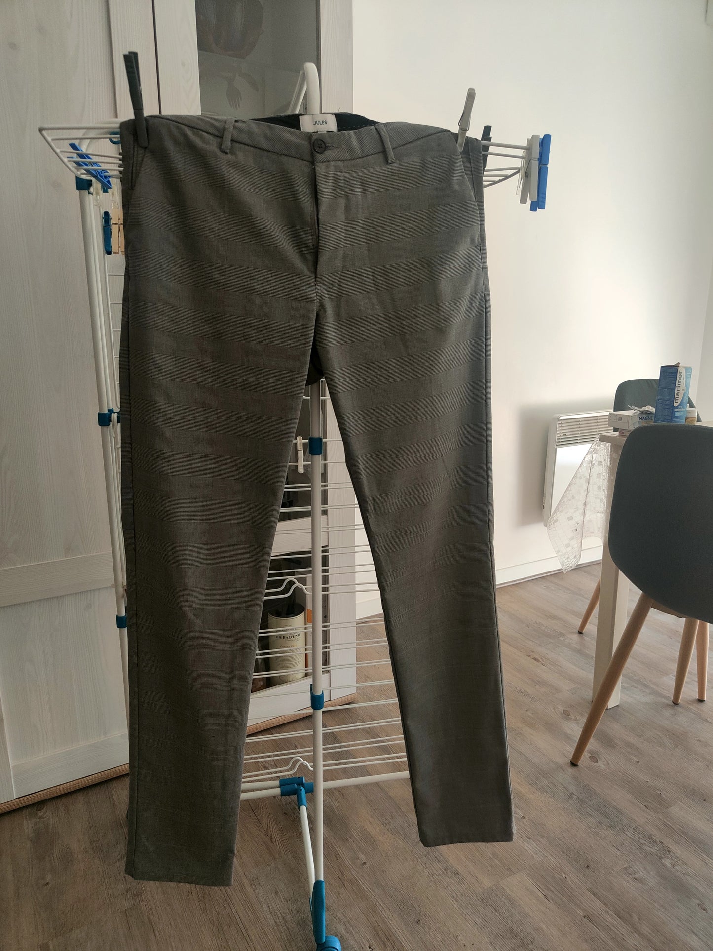 Pantalon chino slim à carreaux