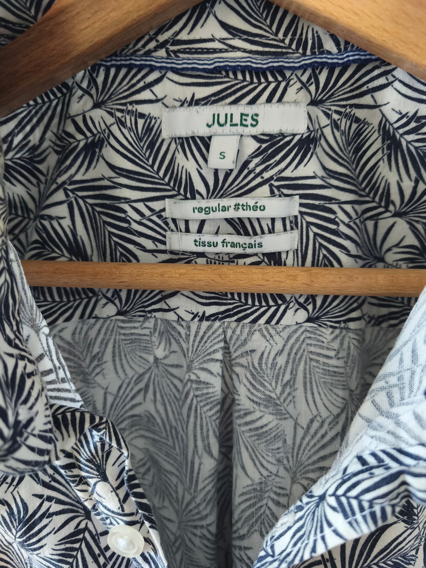 Chemisette regular imprimé feuille lin