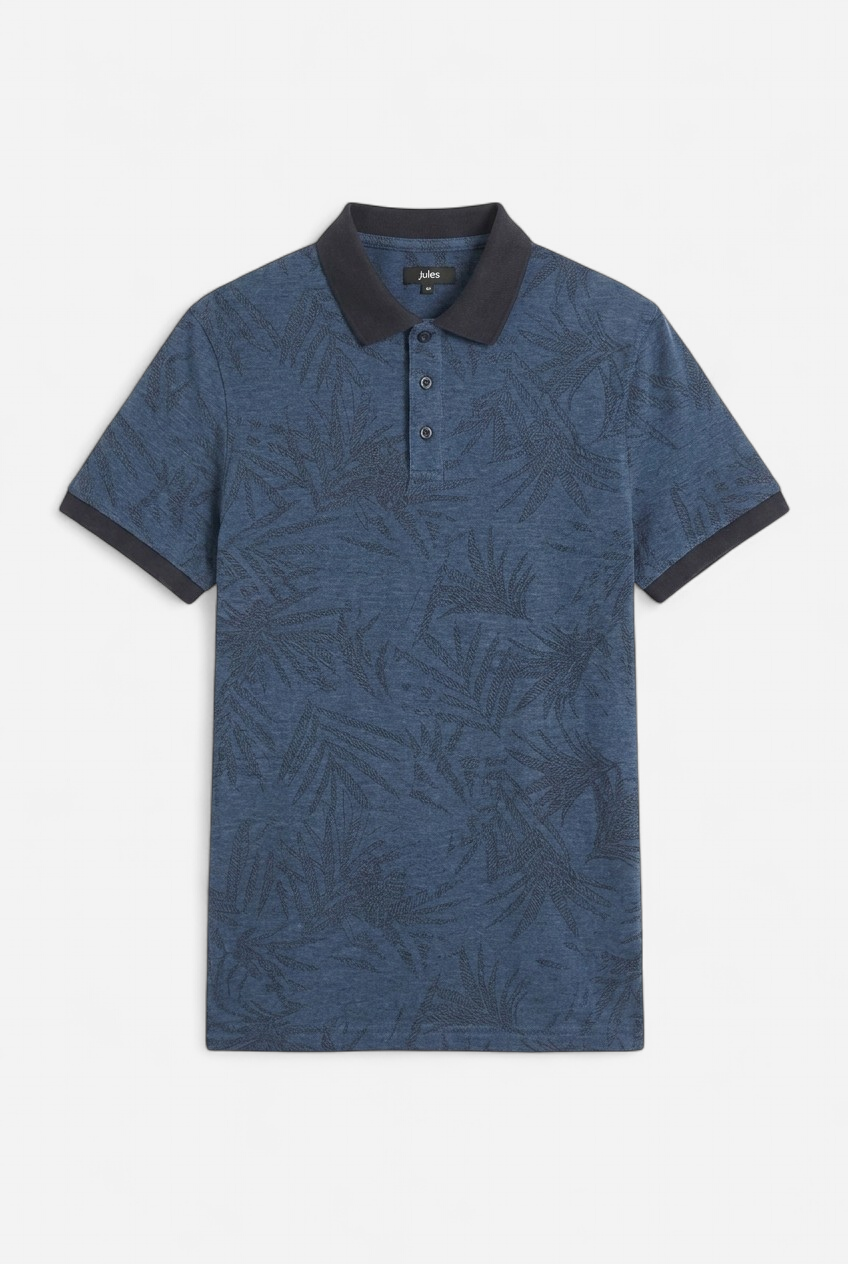 Polo imprimé all over feuillages