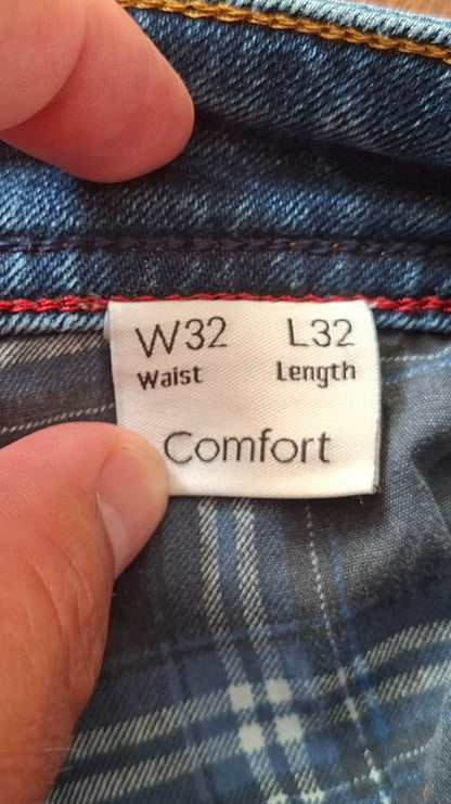 Jean confort bleu délavé blanchi