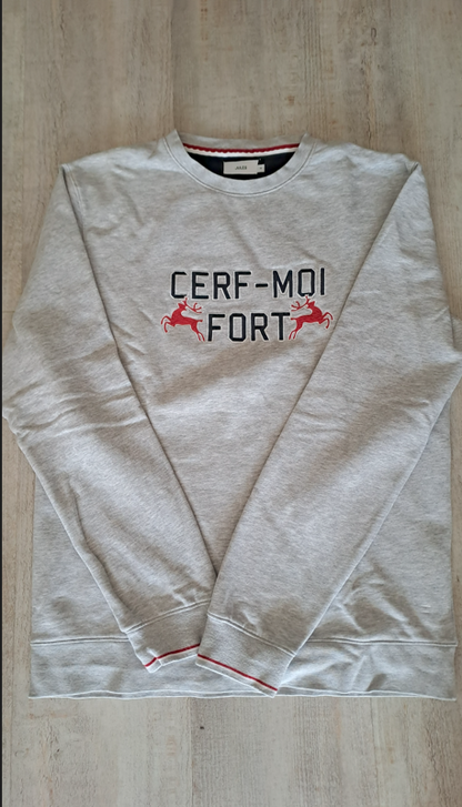 Sweat Noël homme  CERF-MOI FORT