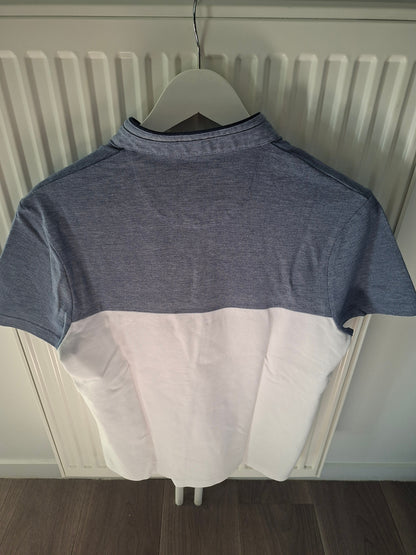 Polo manches courtes color block col mao