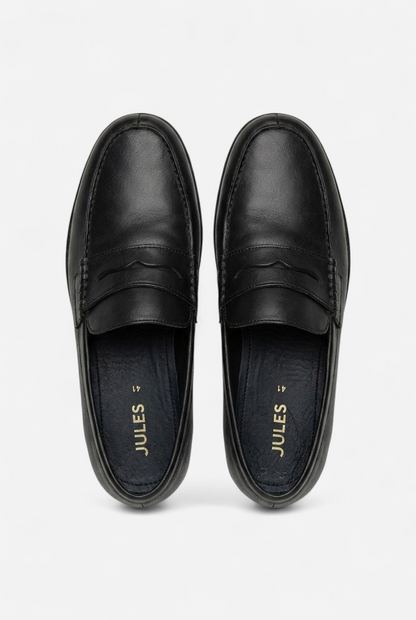 Mocassin noir en cuir