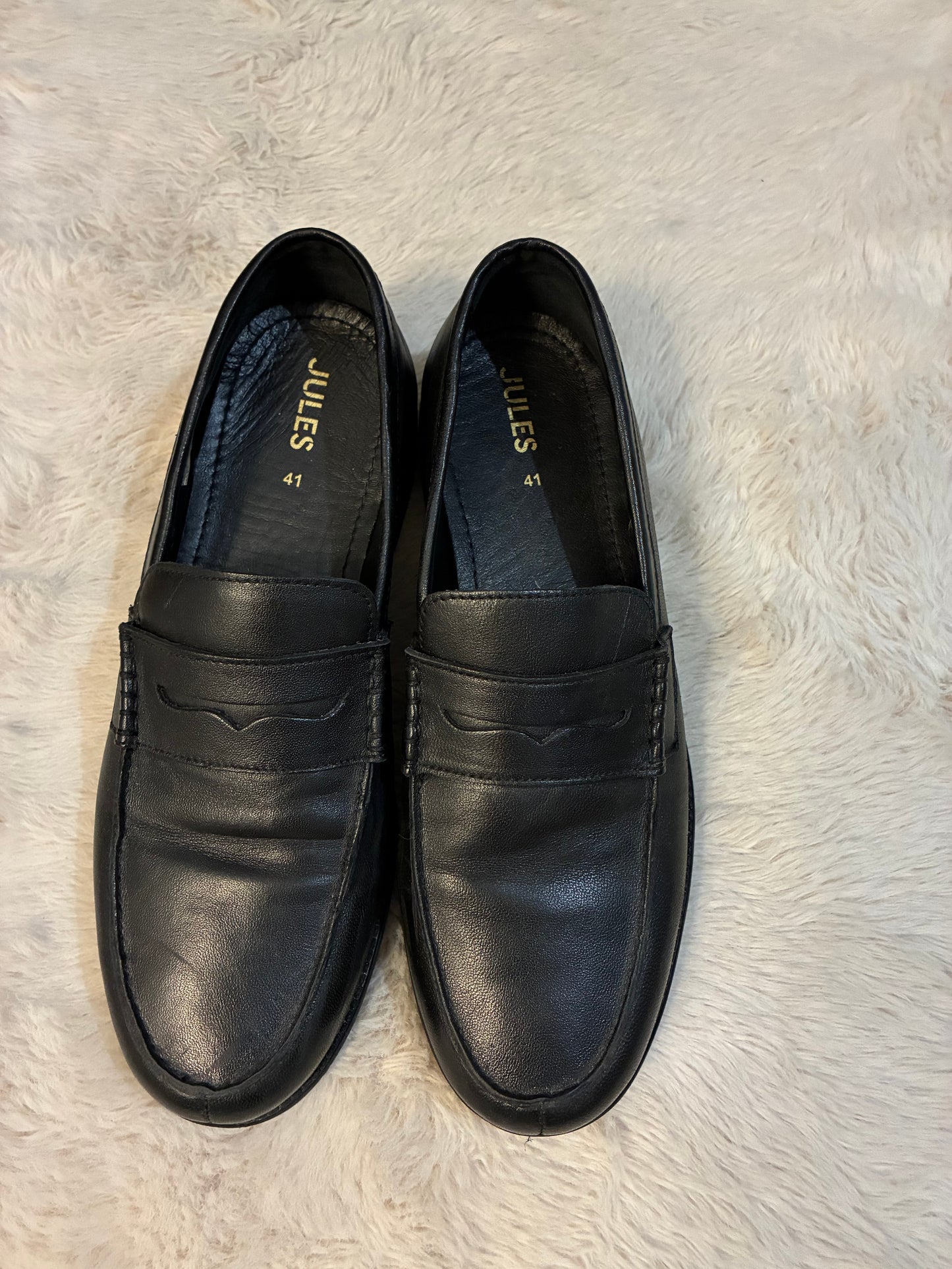 Mocassin noir en cuir