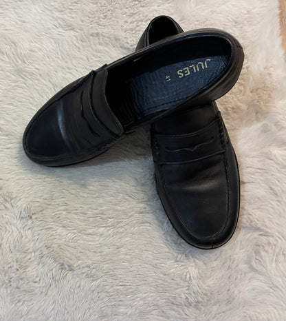 Mocassin noir en cuir