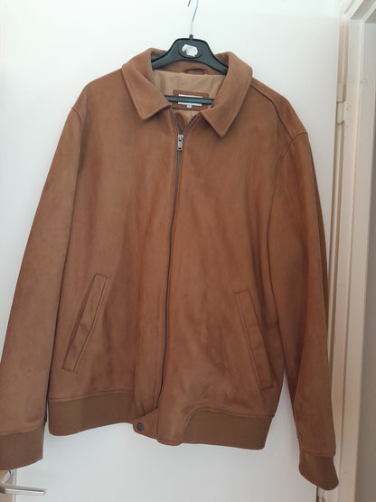Blouson col chemise aspect velours