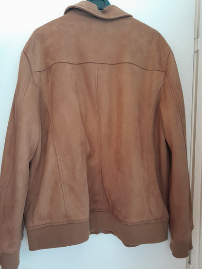 Blouson col chemise aspect velours