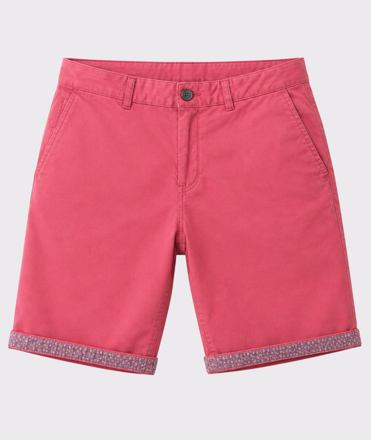 Bermuda coton stretch avec ceinture