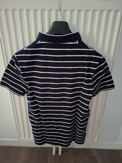 Polo manches courtes marinière col mao