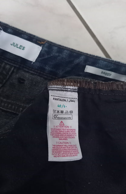 Jeans baggy bleu foncé  T40