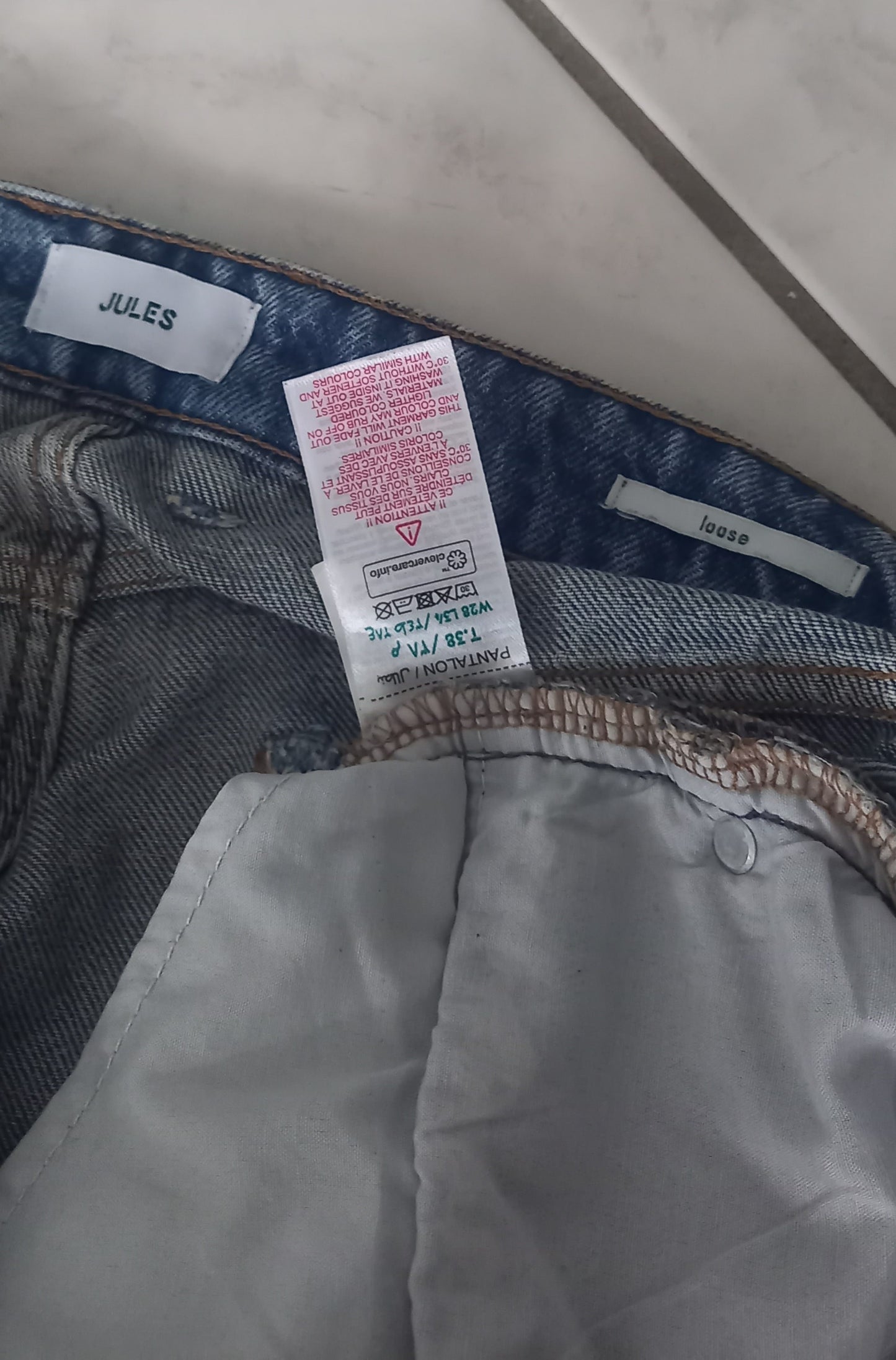 Jeans loose bleu T.38 L.34