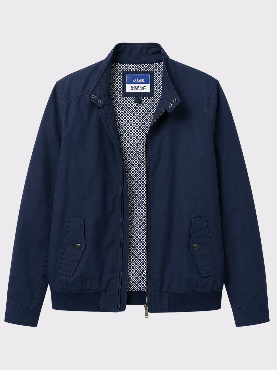 Blouson col montant doublure fantaisie.