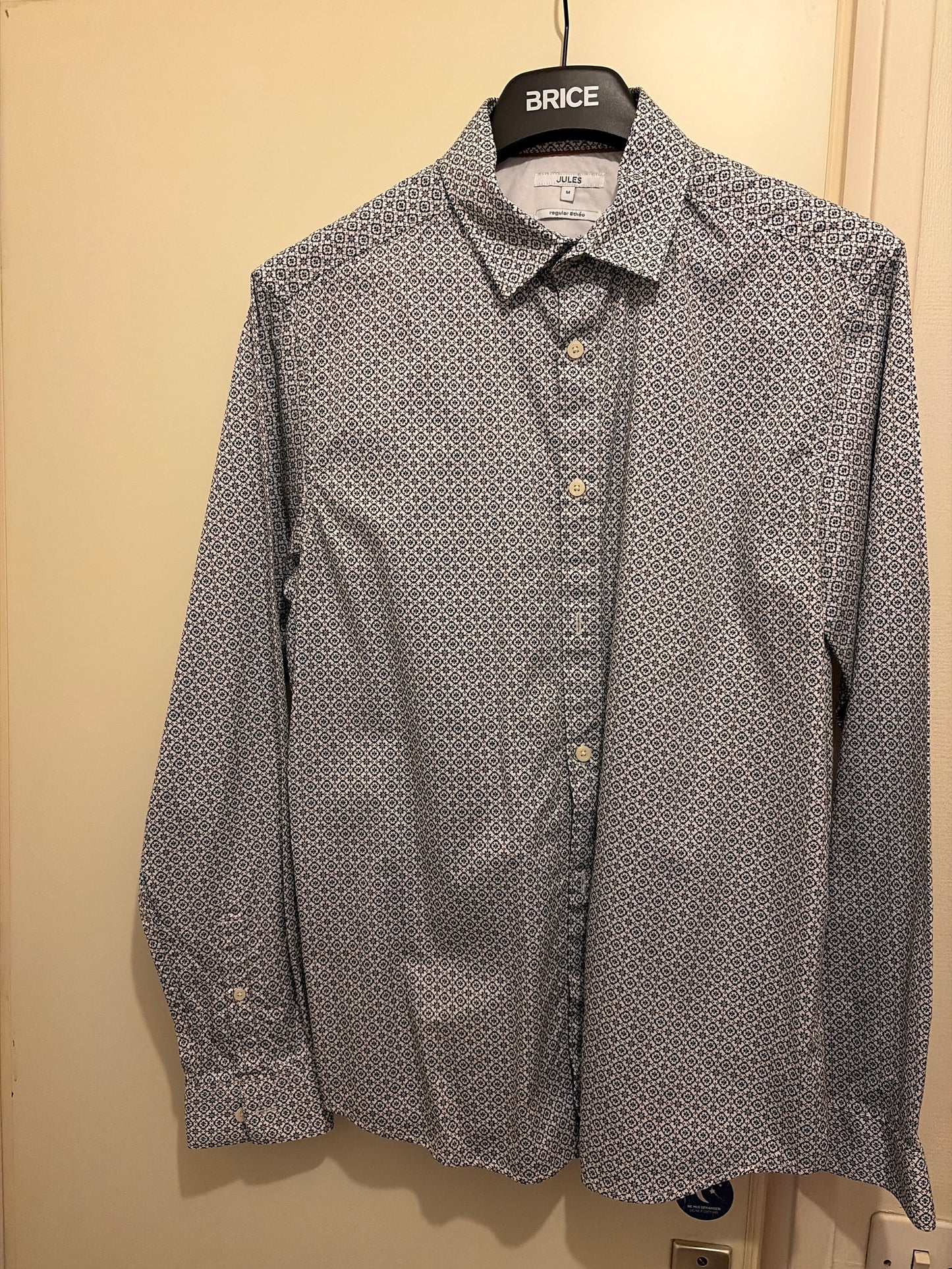 Chemise regular imprimé géométrique coton