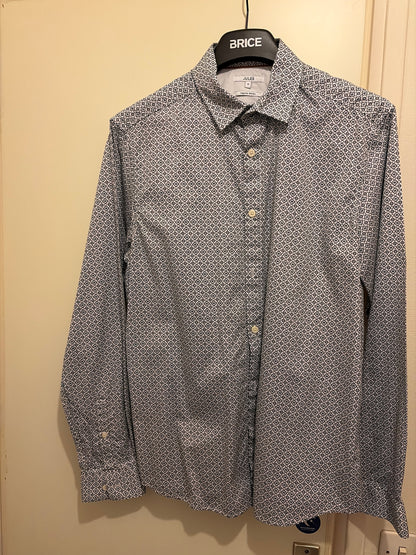 Chemise regular imprimé géométrique coton