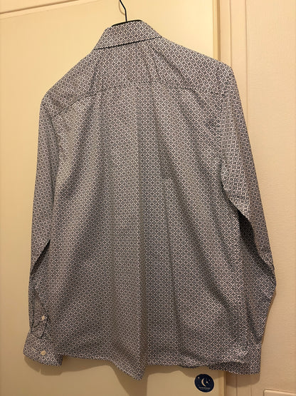 Chemise regular imprimé géométrique coton