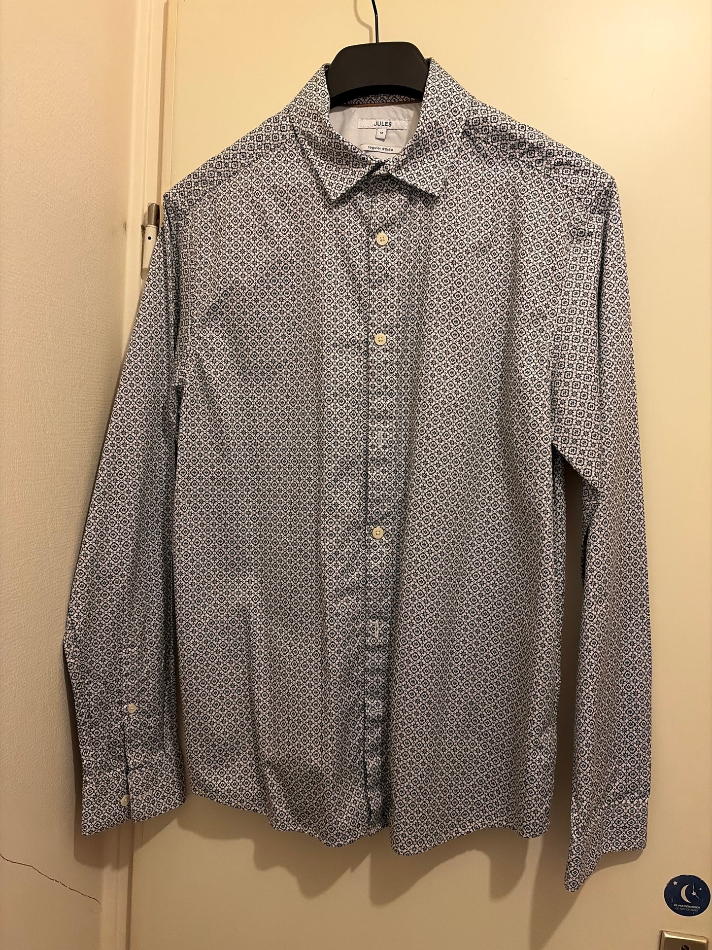 Chemise regular imprimé géométrique coton
